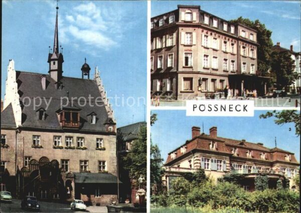 Poessneck Rathaus Posthirsch-Hotel Erholungsheim