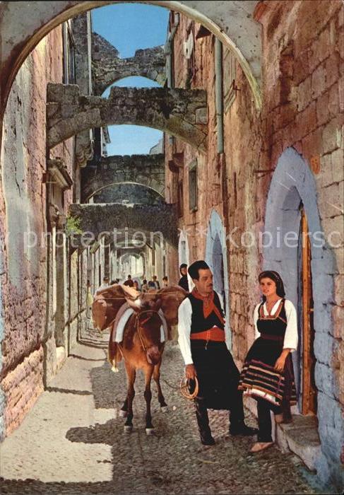 Rhodos Rhodes Aegaeis Tracht Esel