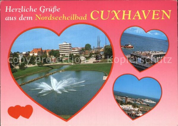 Cuxhaven Nordseebad Springbrunnen Hafen
