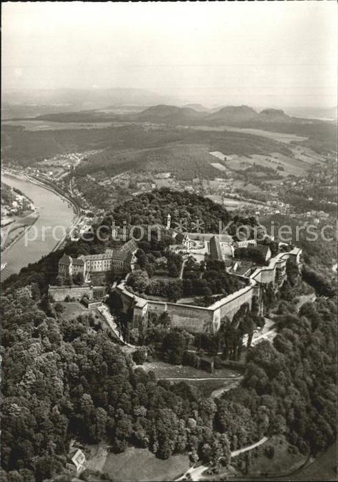 Koenigstein Saechsische Schweiz Festung Fliegeraufnahme