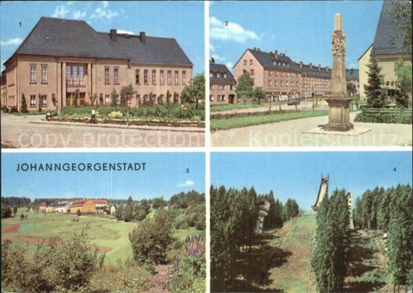 Johanngeorgenstadt Kulturhaus Karl-Marx Postsäule Erzgebir