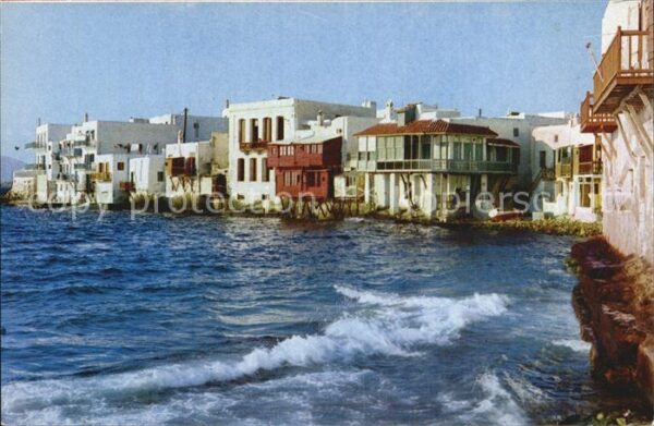 Mykonos Kykladeninsel Aegaeis Häuser am Meer