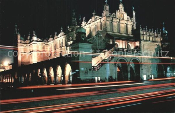 Krakow Krakau Ryneck Glowny bei Nacht