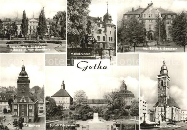 Gotha Thueringen Marktbrunnen Rathaus Margarethenkirche