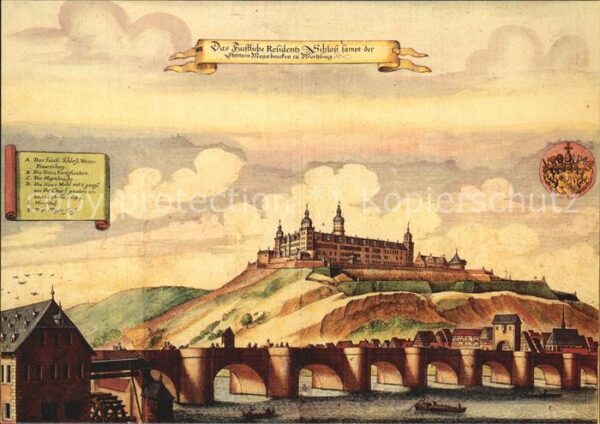 Wuerzburg Mainbrücke Festung Marienberg