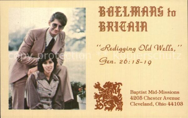 Missionen Boelmans to Britain Baptist Mid-Mission