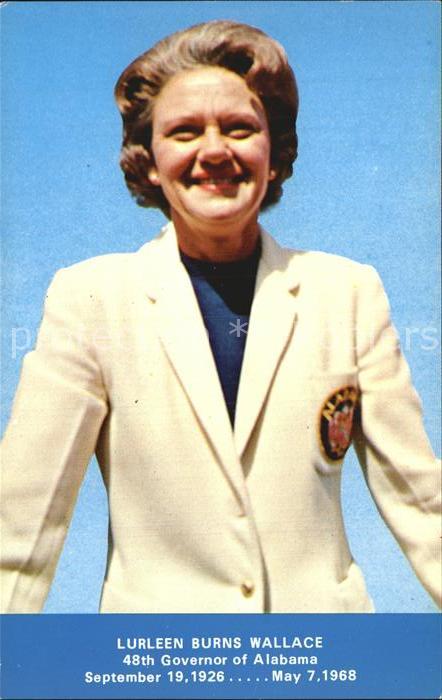 Politiker Lurleen Burns Wallace 48th Governor of