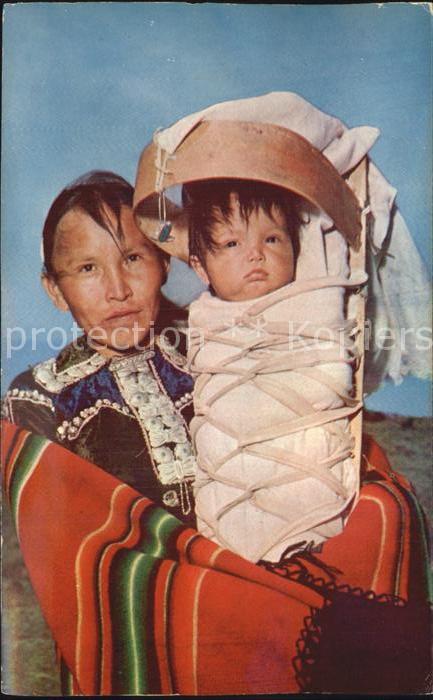 Indianer Native American Navajo Mother with Baby Cradle Board We