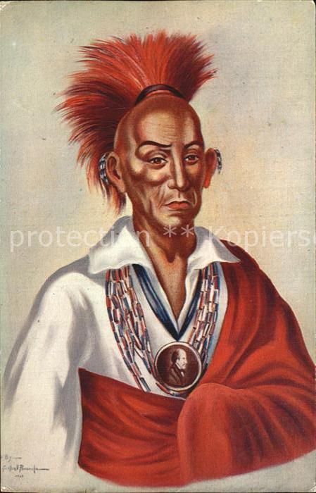 Indianer Native American Chief Black Hawk Künstlerkarte John V.