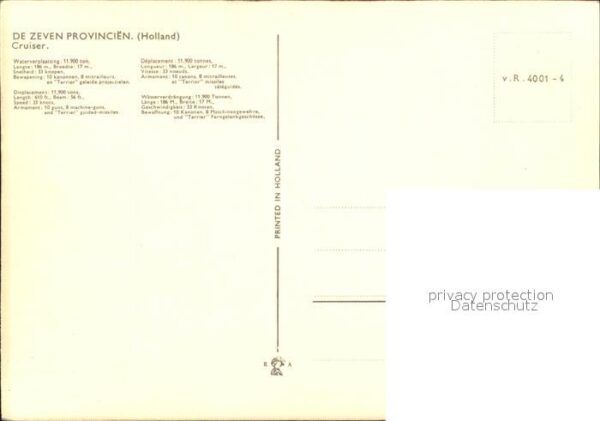 Marine Niederlande Küstenpanzerschiff De Zeven – Bild 2
