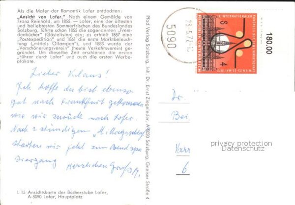 Kuenstlerkarte Franz Reinhold Ansicht von Lofer – Bild 2