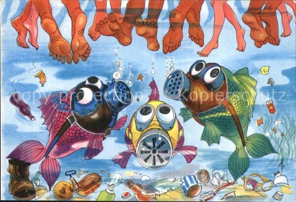 Fische Humor Gasmaske Füsse Meer Spanien Typen