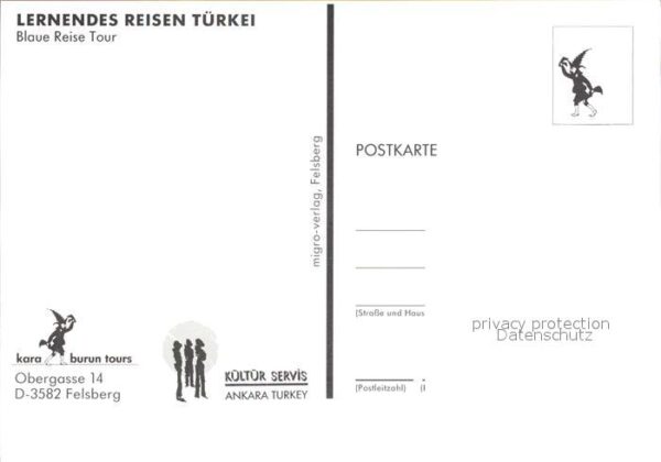 Werbung Reklame Reisebüro Türkei Blaue Reise Tour Felsb – Bild 2