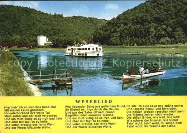 Liederkarte Weserlied Motorschiff
