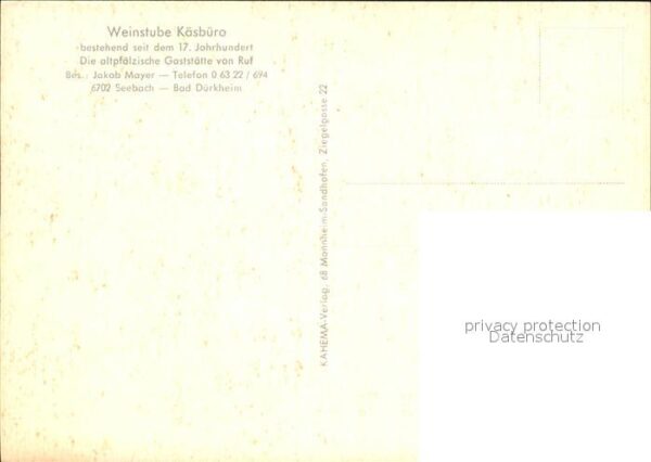 Wein Weintrauben im Schnee 1965 Weinstube Kä – Bild 2