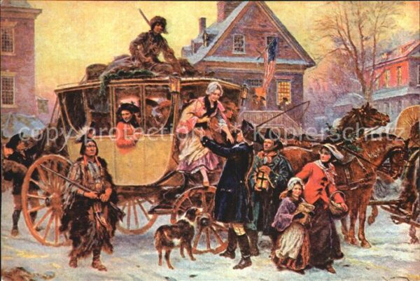 Pferdekutschen The Christmas Coach 1795 Künstlerkarte