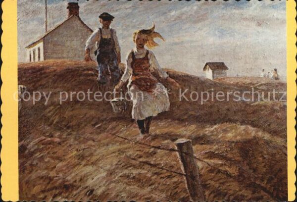 Kuenstlerkarte Harvey Thomas Dunn After School
