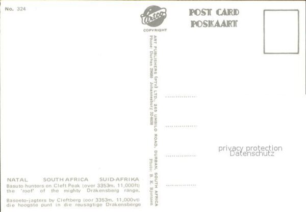 Typen Afrika Natal Basuto Hunters Cleft Peak – Bild 2