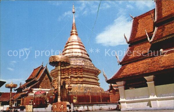 Thailand Chedee of Wat Phrathat Mountain Doi Sut