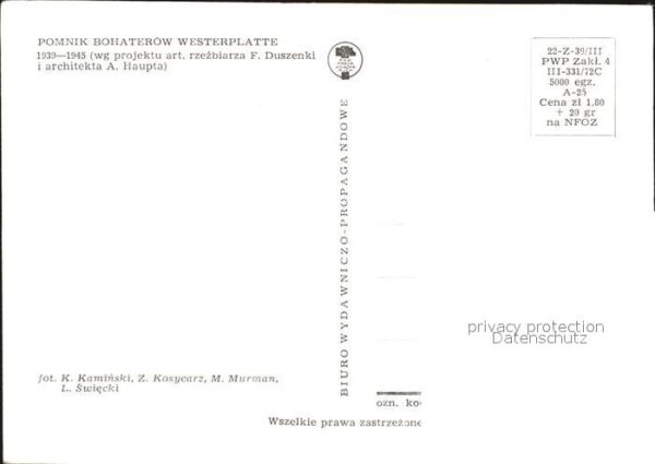 Pomnik Korsze Emland Masuren Westerplatte Denkmäler – Bild 2
