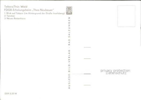 Tabarz FDGB Erholungsheim Theo Neubauer Tanzba – Bild 2