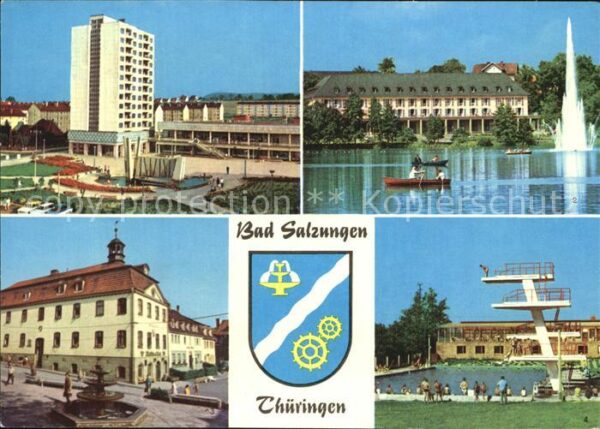 Bad Salzungen Leninplatz Kurhaus Burgsee Rathaus Mark