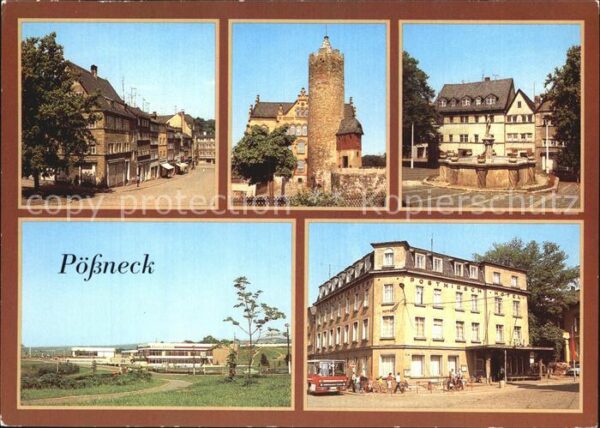 Poessneck Schuhgasse Weißer Turm Markt Hotel Post