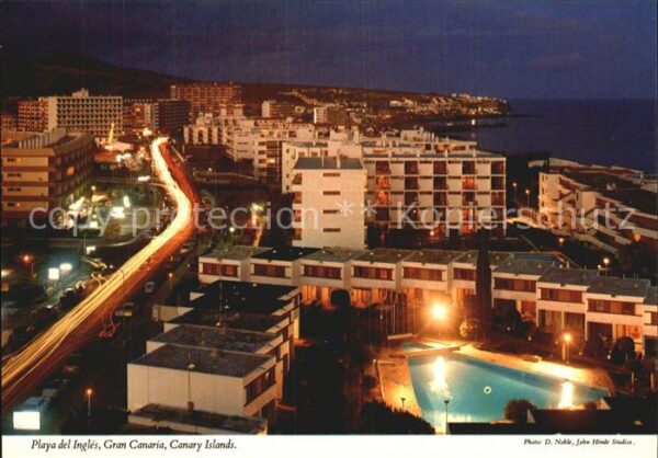 Gran Canaria Playa del Ingles Nachtaufnahme