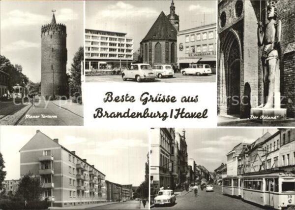 Brandenburg Havel Plauer Torturm Der Roland Stadtansichte