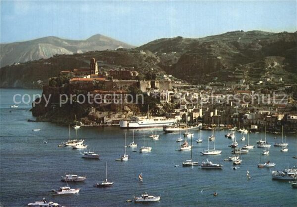 Isole Eolie Lipari Schloss Hafen Vulkan
