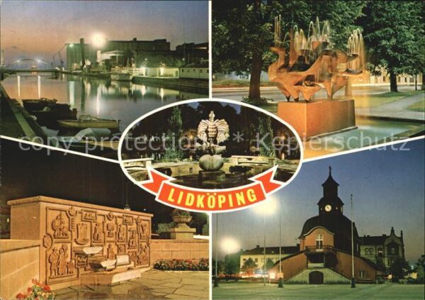 Lidkoeping Kirche Brunnen Hafen