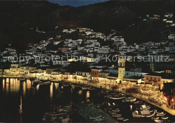 Hydra Greece Ufer Nachtaufnahme