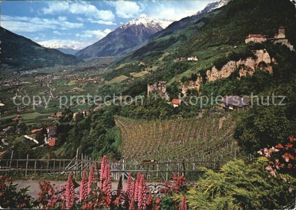 Dorf Tirol Schlossweg Promenade Schloss Brunnenweg