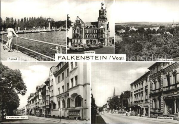 Falkenstein Vogtland Freibad Liebknecht Platz Hauptstrasse B