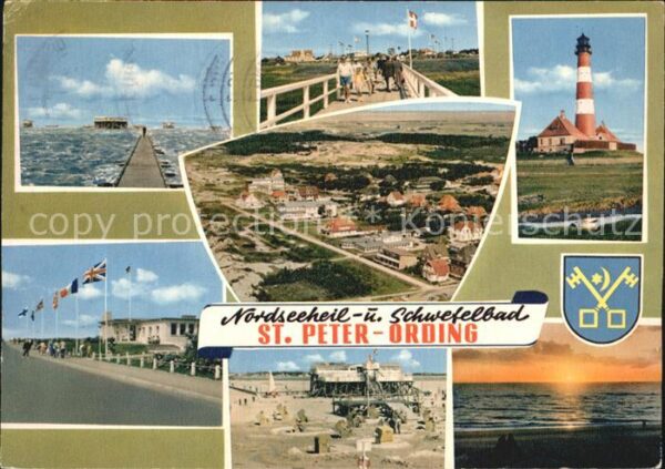 St Peter-Ording Promenade Fliegeraufnahme Leuchtturm St