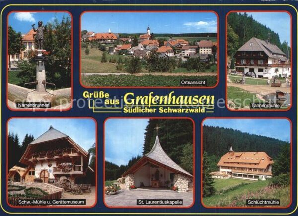 Grafenhausen Schwarzwald Narrenbrunnen Sankt Laurentiuskapelle S