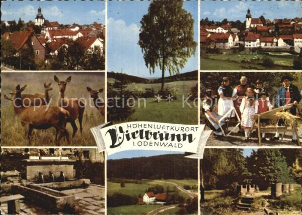 Vielbrunn Teilansicht Rotwild Brunnen Trachtenträ