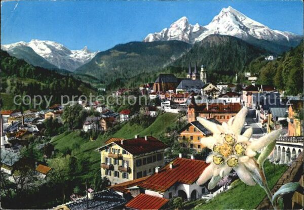 Berchtesgaden Gesamtansicht mit Watzmann und Steinern
