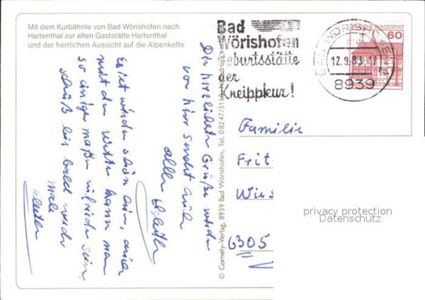 Bad Woerishofen Panorama Kurgarten Teilansicht Kurbähnl – Bild 2