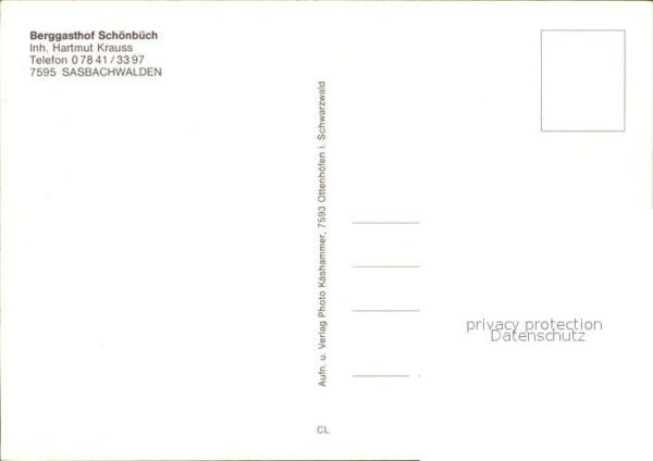 Sasbachwalden Berggasthof Schönbüch – Bild 2