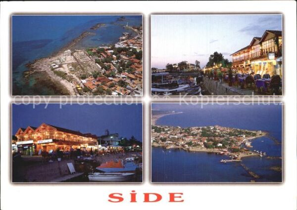 Side Antalya Fliegeraufnahme Promenade Hafen