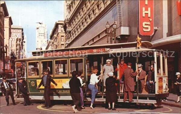 San Francisco California Straßenbahn auf Drehscheibe