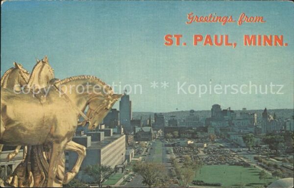 St Paul Minnesota Skyline Stadtzentrum Gilded Horse