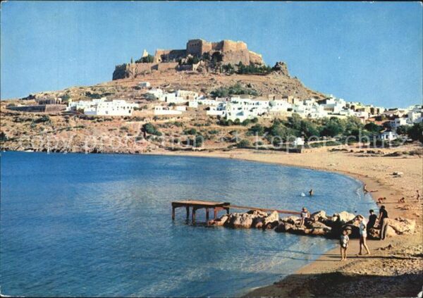 Rhodos Rhodes Aegaeis Dorf Linde Akropolis