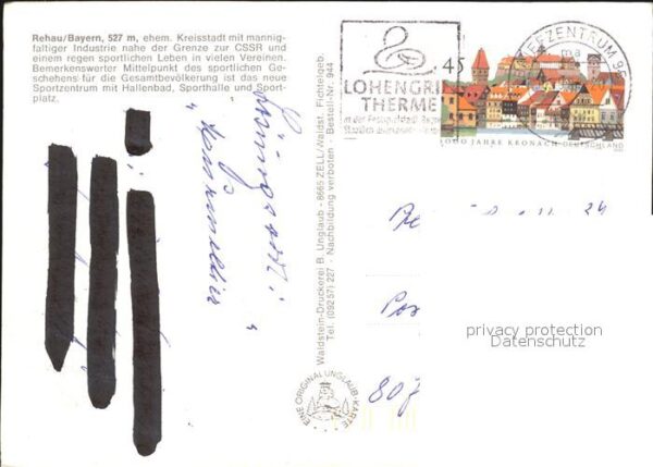 Rehau Oberfranken Panorama Maxplatz Rathaus Hallenbad Sta – Bild 2