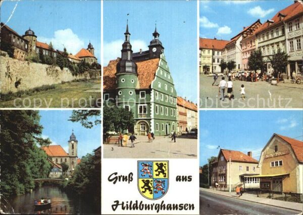 Hildburghausen Stadtmauer Friedenspark Rathaus Marx En