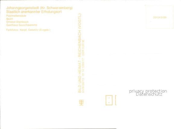 Johanngeorgenstadt Postmeilensäule Skilift Steinbach Gasth – Bild 2