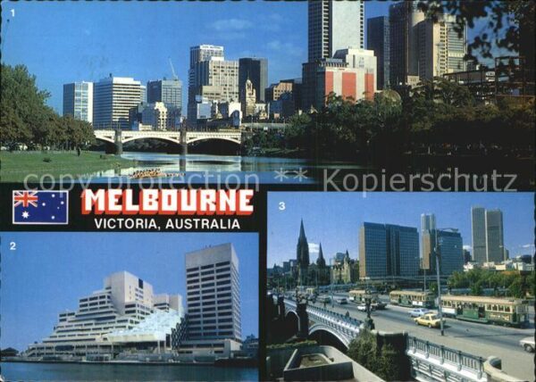 Melbourne Victoria Skyline Yarra River World Trade Center