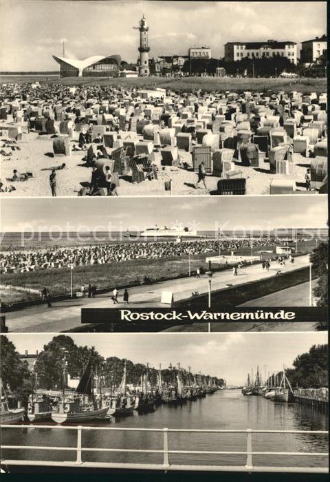 Rostock-Warnemuende Strand Teepott Leuchtturm Promenade Alt