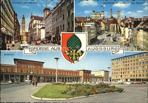 Augsburg Rathaus Perlachturm Jakobskirche Bahnho